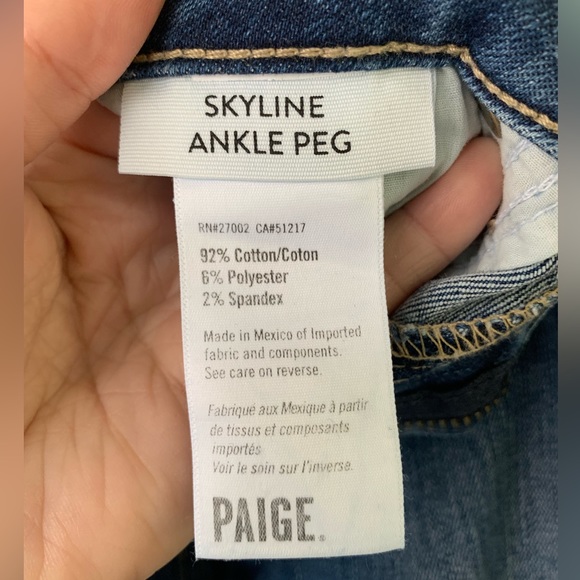 Paige Skyline Ankle Peg jeans size 26 - Picture 7 of 7